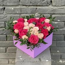 Цветочная композиция из Розы в коробке в Клин-9