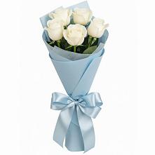 Букет 5 Белых роз Проуд в Клин-9