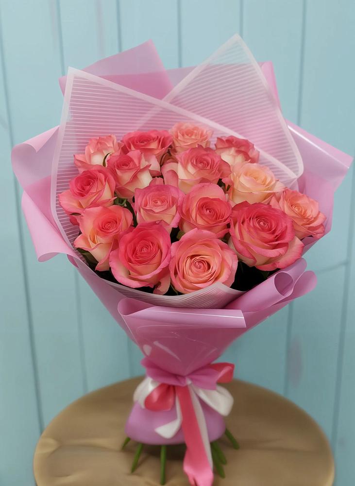 Букет 15 Розовых роз Равель в Клин-9