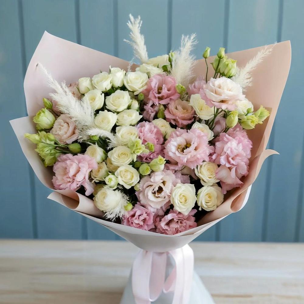 Букет цветов из: Альстромерии и Розы в Клин-9