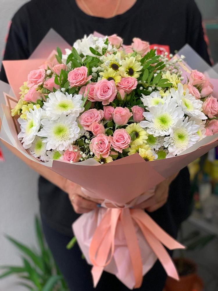 Букет цветов из: Розы и Хризантемы в Клин-9