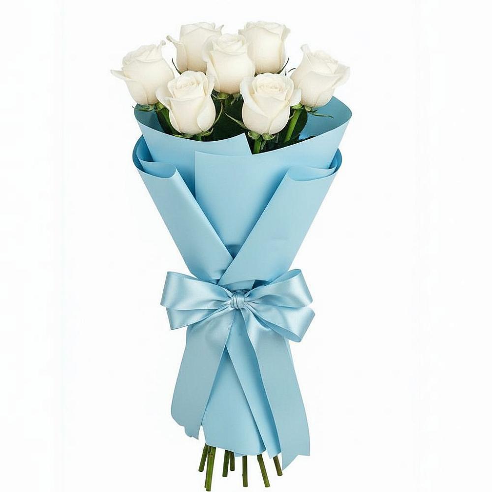 Букет 7 белых роз Проуд в Клин-9