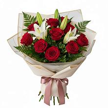 Букет цветов из:  Лилии и Розы в Клин-9