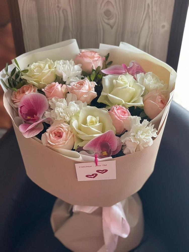 Букет цветов из: Орхидеи, Розы и Гвоздики в Клин-9