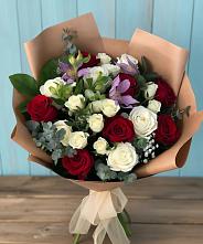 Букет цветов из:  Розы и Альстромерии в Клин-9
