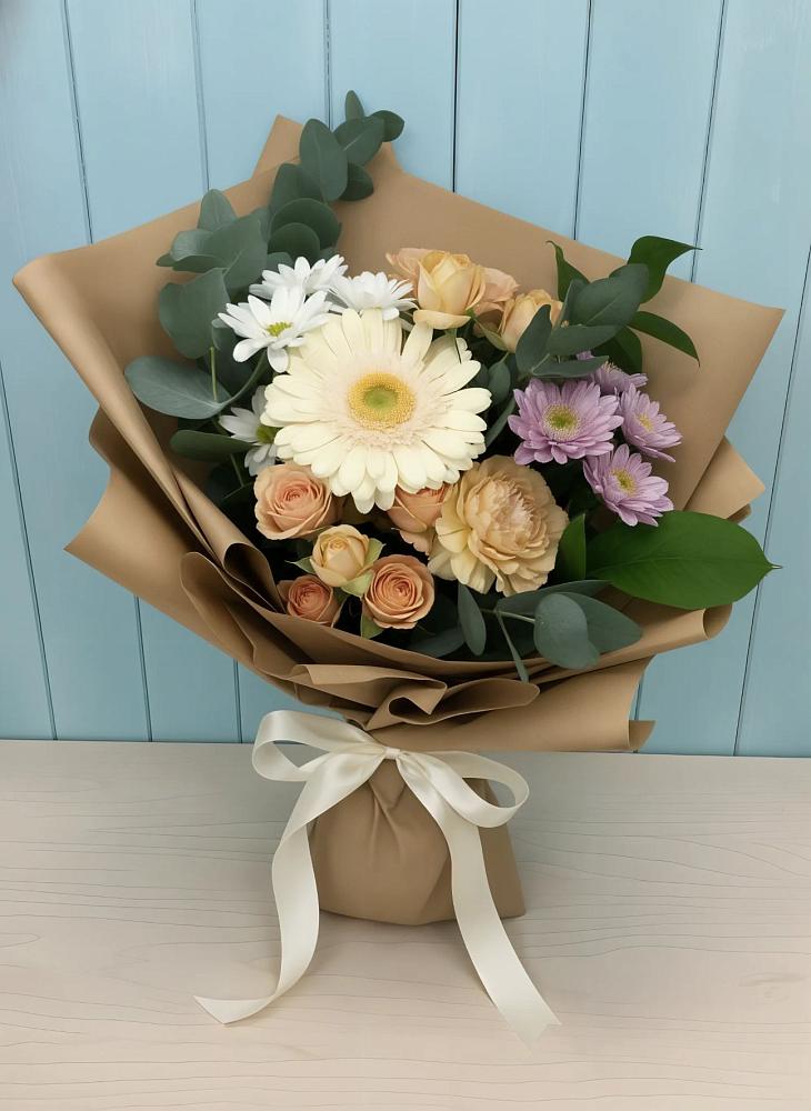 Букет цветов из: Герберы и Хризантемы в Клин-9