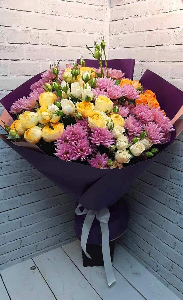Букет цветов из: Хризантемы и Розы в Клин-9