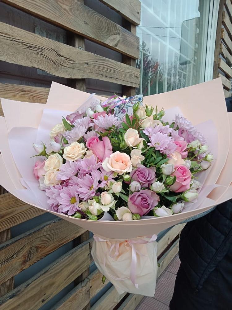 Букет цветов из: Розы и Хризантемы в Клин-9