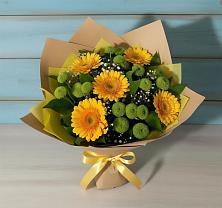 Букет цветов из:  Герберы и Хризантемы в Клин-9