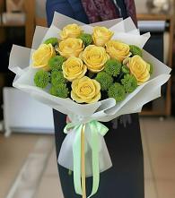 Букет цветов из:  Хризантемы и Розы в Клин-9