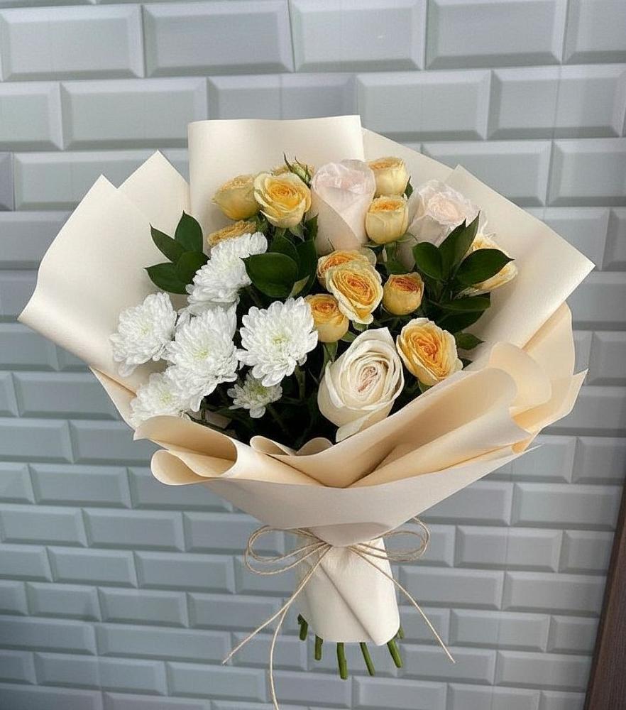 Букет цветов из: Розы и Хризантемы в Клин-9