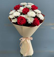 Букет цветов из:  Розы и Хризантемы в Клин-9