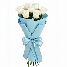 Букет 7 белых роз Проуд в Клин-9