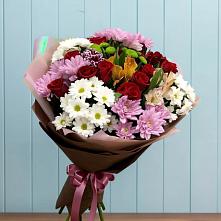 Букет цветов из:  Розы, Хризантемы и Альстромерии в Клин-9