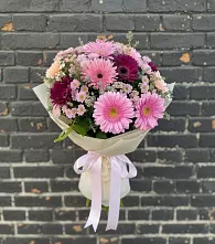 Букет цветов из:  Герберы и Хризантемы в Клин-9