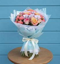 Букет цветов из:  Хризантемы и Розы в Клин-9