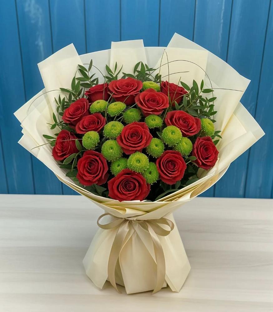 Букет цветов из: Розы и Хризантемы в Клин-9