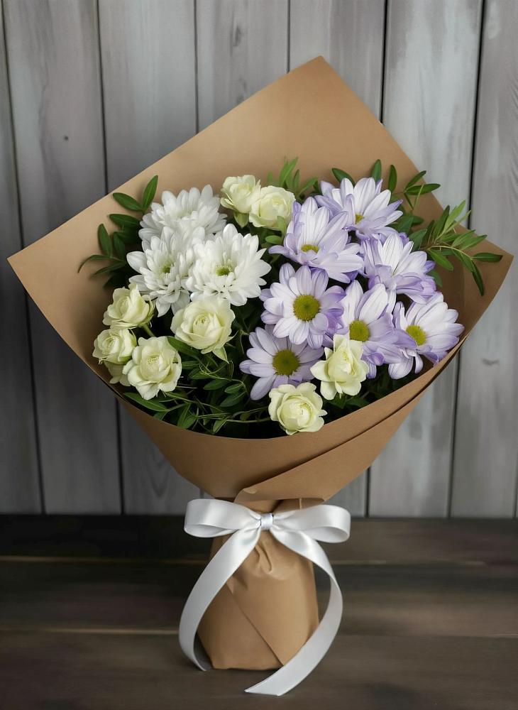 Букет цветов из: Хризантемы и Розы в Клин-9